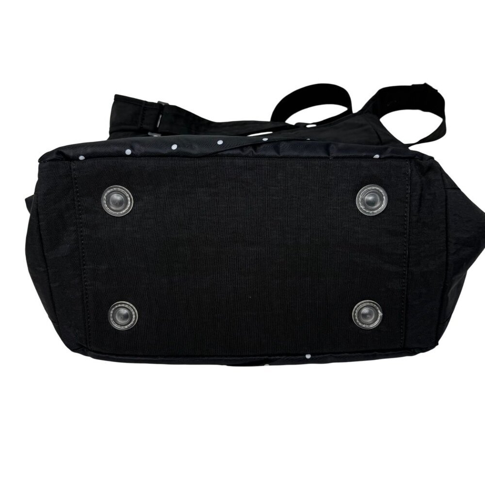 Lug Parachute Black Crossbody Tote Bag Polka Dot Insulated Pocket Diaper Travel - Picture 3 of 10